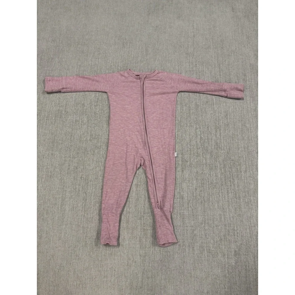 Little Sleepies Heather Mauve Bamboo Zippy Pajama Size 3-6 Months Pink Ribbed